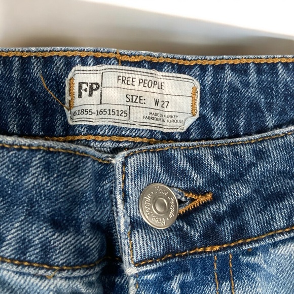 Free People patchwork high waist cropped jeans size 27 - Picture 6 of 7